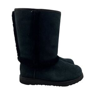 UGG Youth 4 Snow Boots Black Hadley 2 Waterproof Wool Mid Calf Tall 1106835K